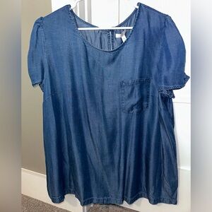 XL Lauren Conrad short sleeve denim blouse